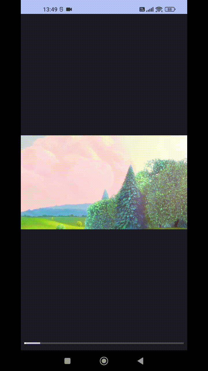 The demo app showing a toast when the video is paused from outside